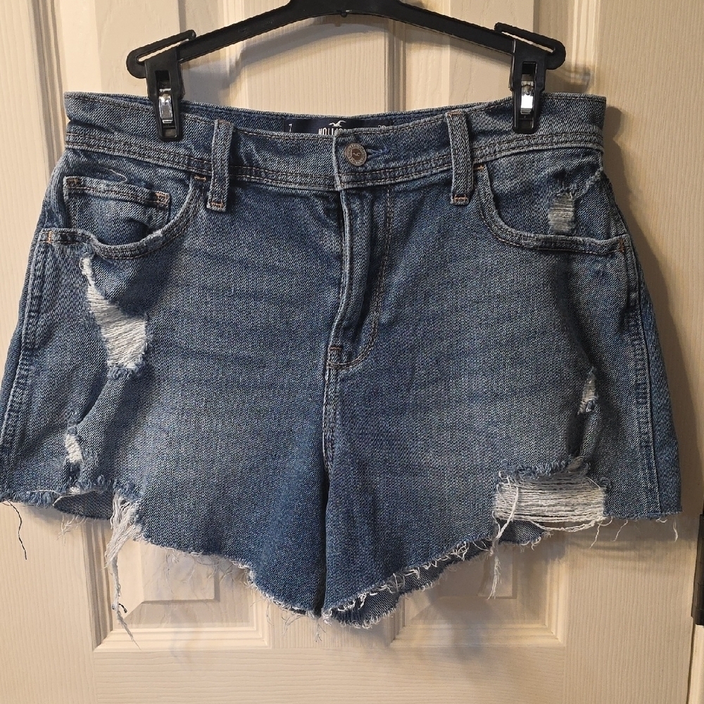 Hollister Blue Distressed Jean Shorts